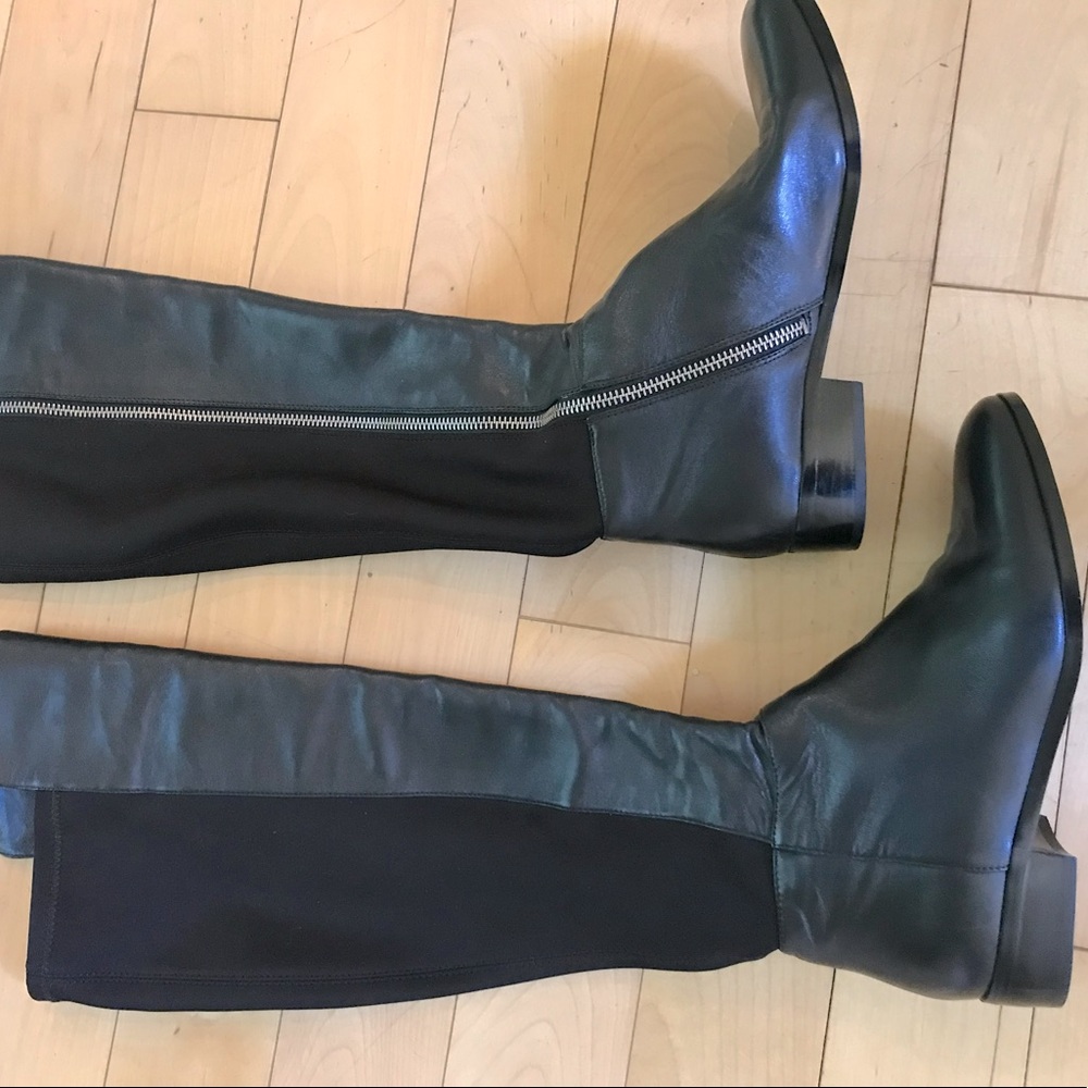Over the knee Michael Kors boots, black leather/textile size 6.5 M, worn once